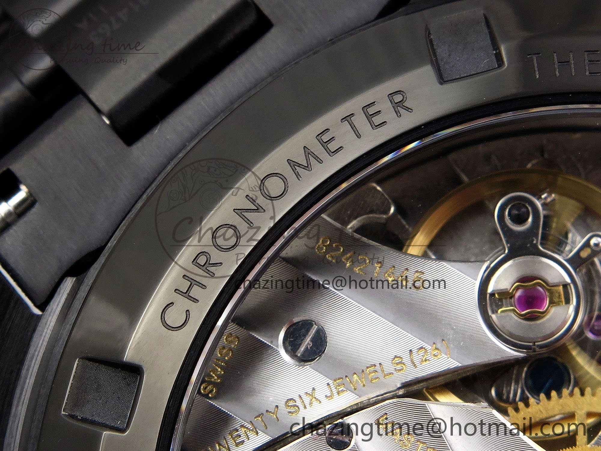 Upgraded Speedmaster Black Benom PVD Saturn RMF Best Edition on PVD Bracelet Lemania HW 7726