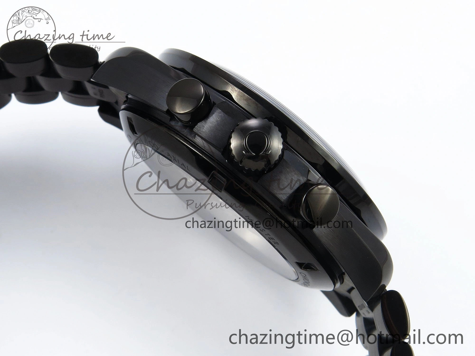 Upgraded Speedmaster Black Benom PVD Saturn RMF Best Edition on PVD Bracelet Lemania HW 7726