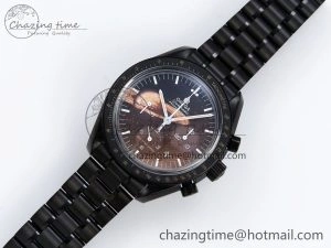 Upgraded Speedmaster Black Benom PVD Saturn RMF Best Edition on PVD Bracelet Lemania HW 7726