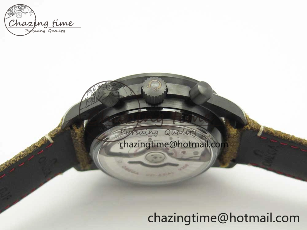 Speedmaster “Dark Side of The Moon” Real Ceramic OMF 1:1 Best Edition Vintage Black on Brown Leather Strap A Stretchable 7975
