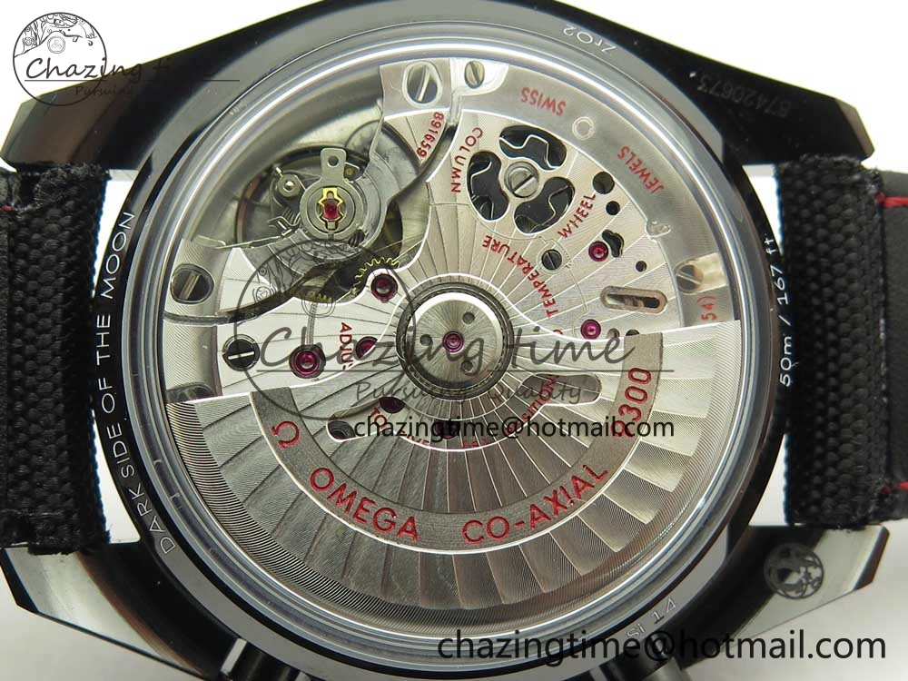 SmartChoice Speedmaster “Dark Side of The Moon” Real Ceramic OMF 1:1 Best Edition on Nylon Strap A 7977