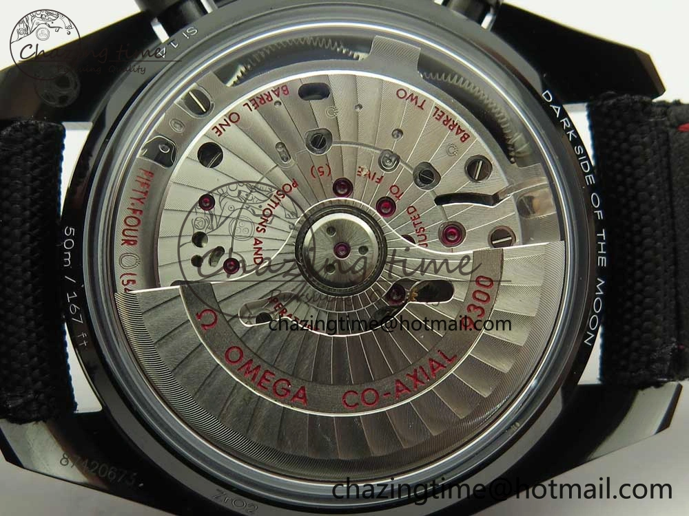 SmartChoice Speedmaster “Dark Side of The Moon” Real Ceramic OMF 1:1 Best Edition on Nylon Strap A 7977
