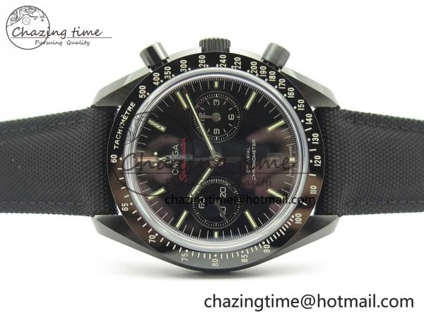 SmartChoice Speedmaster “Dark Side of The Moon” Real Ceramic OMF 1:1 Best Edition on Nylon Strap A 7977