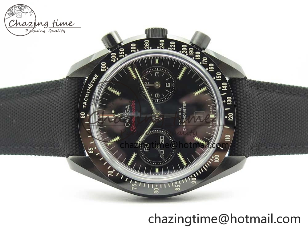 SmartChoice Speedmaster “Dark Side of The Moon” Real Ceramic OMF 1:1 Best Edition on Nylon Strap A 7977