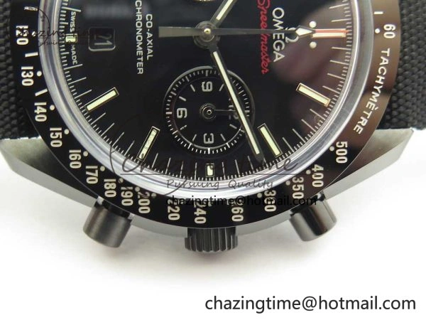 SmartChoice Speedmaster “Dark Side of The Moon” Real Ceramic OMF 1:1 Best Edition on Nylon Strap A 7977