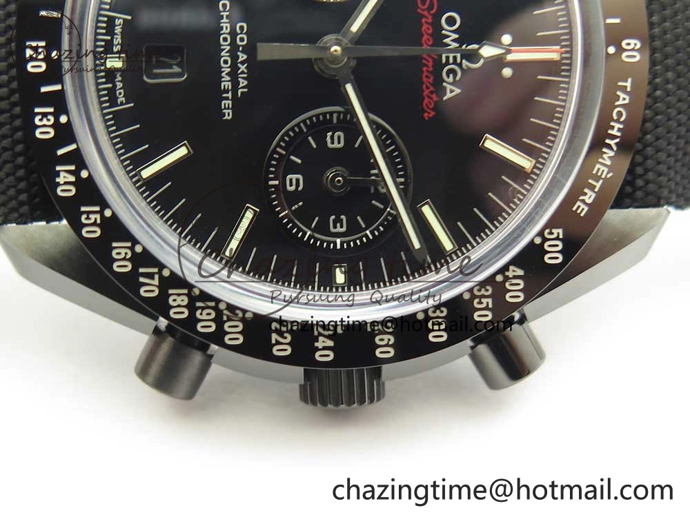 SmartChoice Speedmaster “Dark Side of The Moon” Real Ceramic OMF 1:1 Best Edition on Nylon Strap A 7977