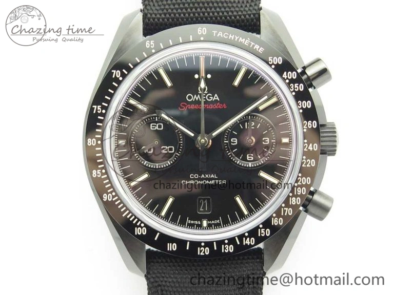 SmartChoice Speedmaster “Dark Side of The Moon” Real Ceramic OMF 1:1 Best Edition on Nylon Strap A 7977
