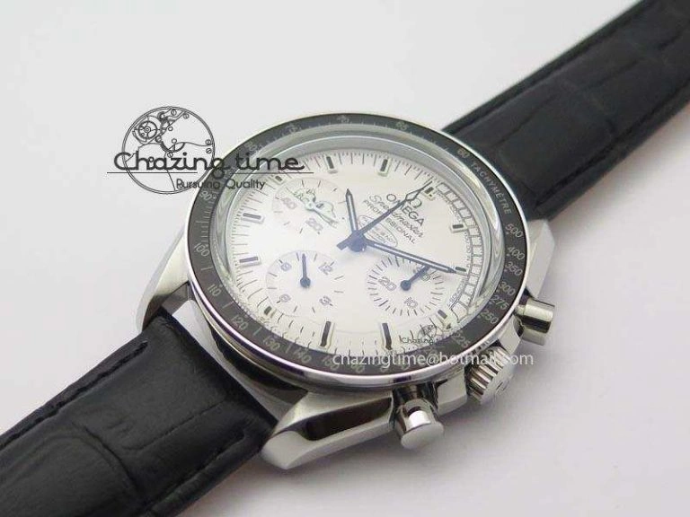 Speedmaster JHF SS Snoopy Award 45th Anniversary White Dial On Black Leather Strap Comfortable 8238