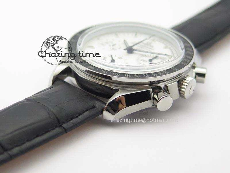 Speedmaster JHF SS Snoopy Award 45th Anniversary White Dial On Black Leather Strap Comfortable 8238