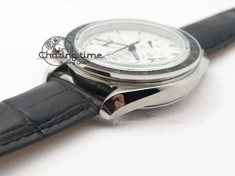Speedmaster JHF SS Snoopy Award 45th Anniversary White Dial On Black Leather Strap Comfortable 8238