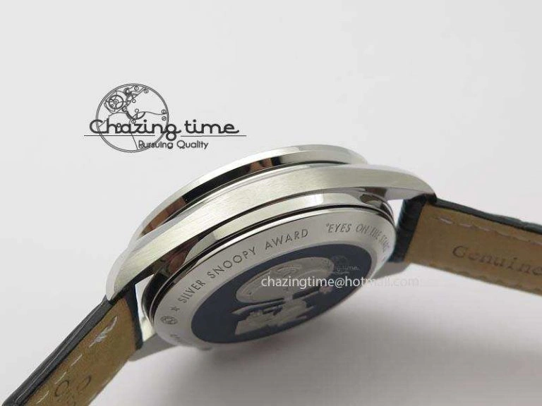Speedmaster JHF SS Snoopy Award 45th Anniversary White Dial On Black Leather Strap Comfortable 8238