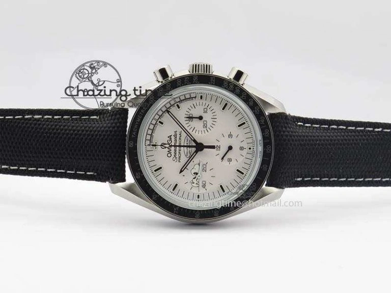 Efficient Speedmaster JHF SS Snoopy Award 45th Anniversary White Dial On Black Nylon Strap 8209