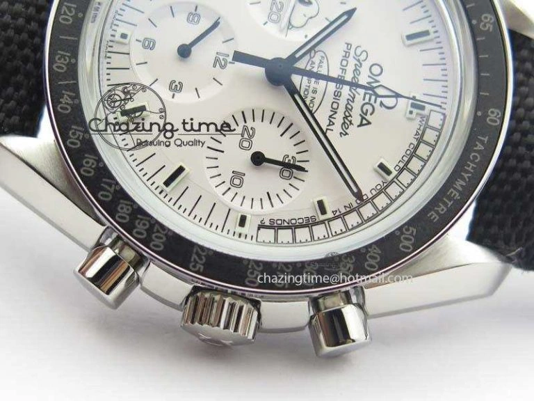 Efficient Speedmaster JHF SS Snoopy Award 45th Anniversary White Dial On Black Nylon Strap 8209