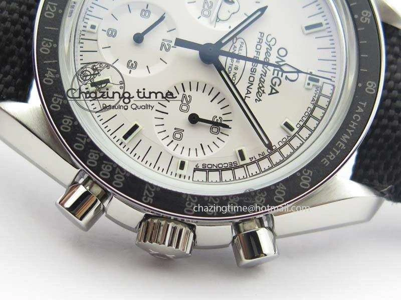 Efficient Speedmaster JHF SS Snoopy Award 45th Anniversary White Dial On Black Nylon Strap 8209