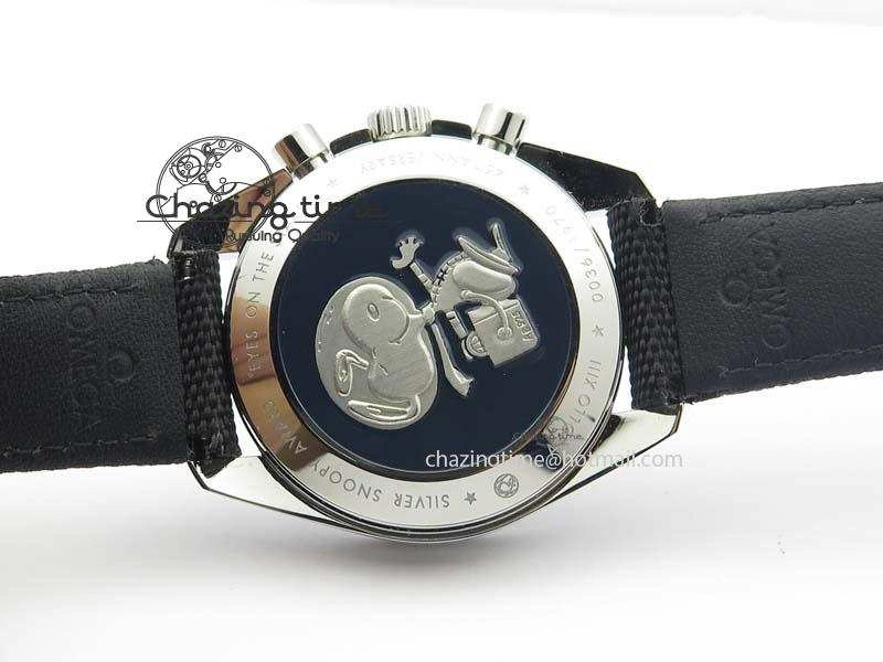 Efficient Speedmaster JHF SS Snoopy Award 45th Anniversary White Dial On Black Nylon Strap 8209