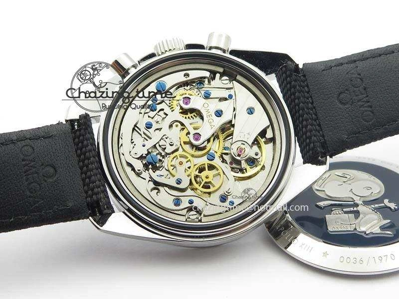 Efficient Speedmaster JHF SS Snoopy Award 45th Anniversary White Dial On Black Nylon Strap 8209