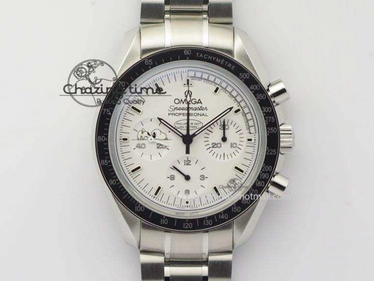 Functional Speedmaster JHF SS Snoopy Award 45th Anniversary White dial On SS Bracelet 8239