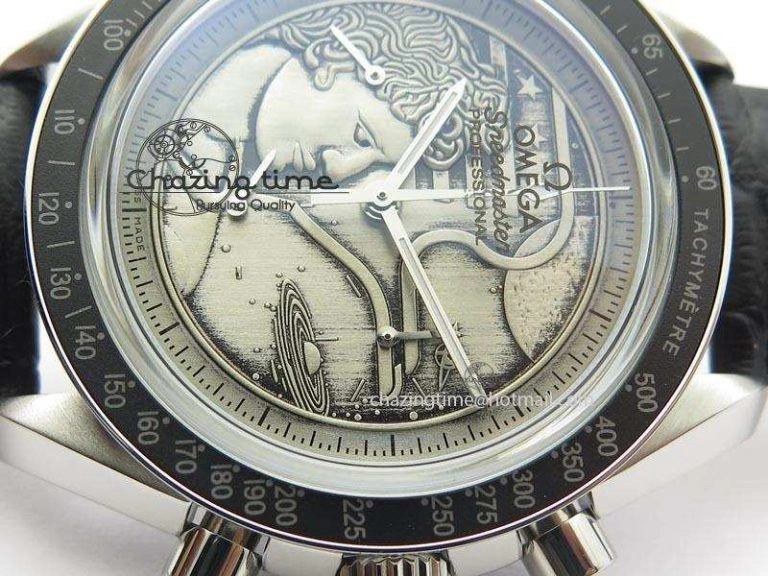 Speedmaster JHF SS ‘Work on the Moon’ Gary Dial On Black Leather Strap Trendy 8240