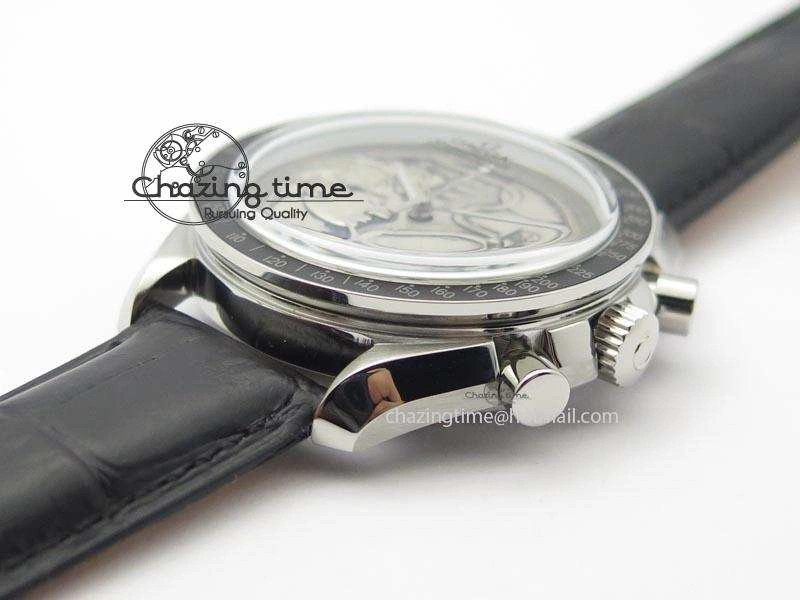 Speedmaster JHF SS ‘Work on the Moon’ Gary Dial On Black Leather Strap Trendy 8240