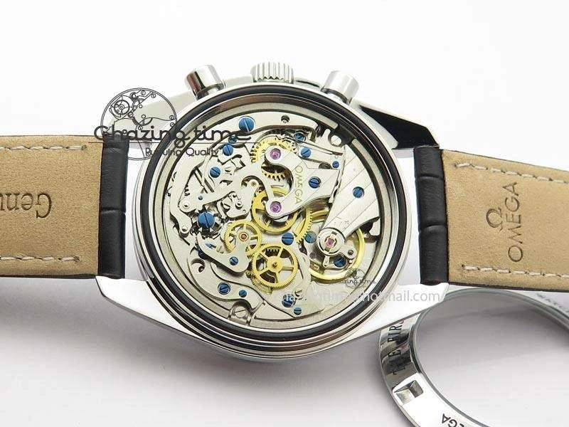 Speedmaster JHF SS ‘Work on the Moon’ Gary Dial On Black Leather Strap Trendy 8240
