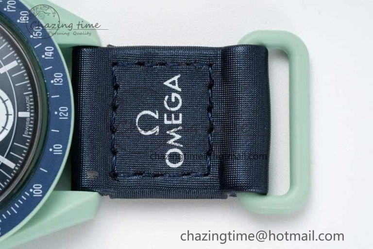 Unique Speedmaster Misson On Earth 1:1 Best Edition Blue Dial On Nylon Strap Quartz 7859