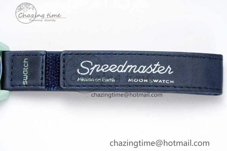 Unique Speedmaster Misson On Earth 1:1 Best Edition Blue Dial On Nylon Strap Quartz 7859