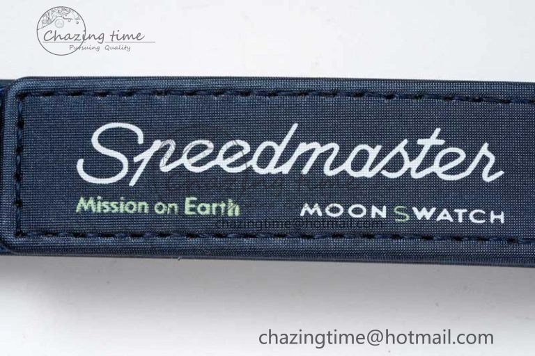 Unique Speedmaster Misson On Earth 1:1 Best Edition Blue Dial On Nylon Strap Quartz 7859