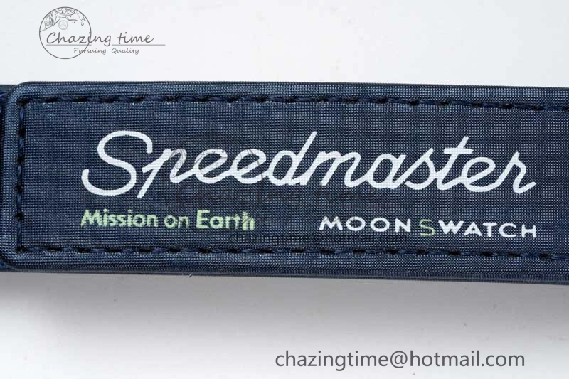 Unique Speedmaster Misson On Earth 1:1 Best Edition Blue Dial On Nylon Strap Quartz 7859