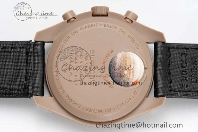 Speedmaster Misson To Jupiter 1:1 Best Edition Brown Dial On Nylon Strap Quartz Compact 7857