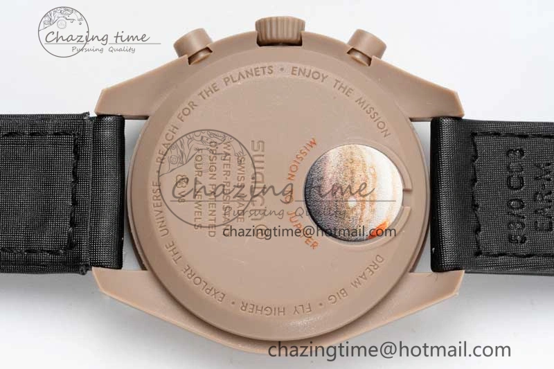 Speedmaster Misson To Jupiter 1:1 Best Edition Brown Dial On Nylon Strap Quartz Compact 7857