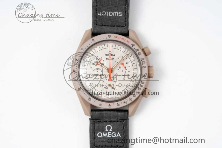 Speedmaster Misson To Jupiter 1:1 Best Edition Brown Dial On Nylon Strap Quartz Compact 7857