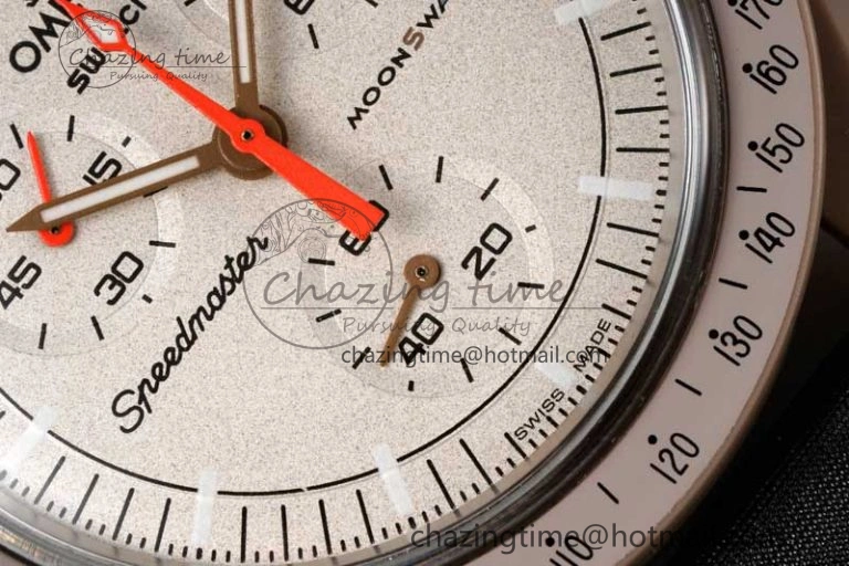 Speedmaster Misson To Jupiter 1:1 Best Edition Brown Dial On Nylon Strap Quartz Compact 7857