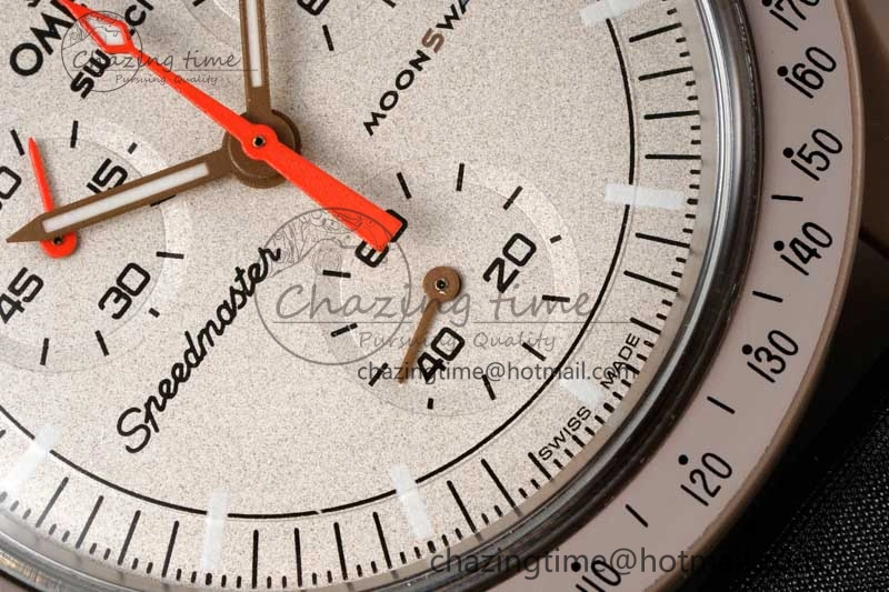 Speedmaster Misson To Jupiter 1:1 Best Edition Brown Dial On Nylon Strap Quartz Compact 7857