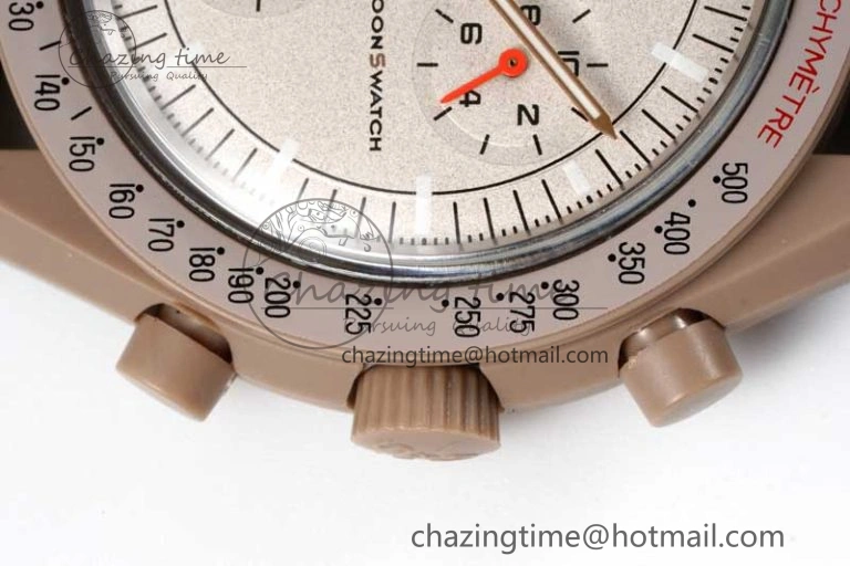 Speedmaster Misson To Jupiter 1:1 Best Edition Brown Dial On Nylon Strap Quartz Compact 7857