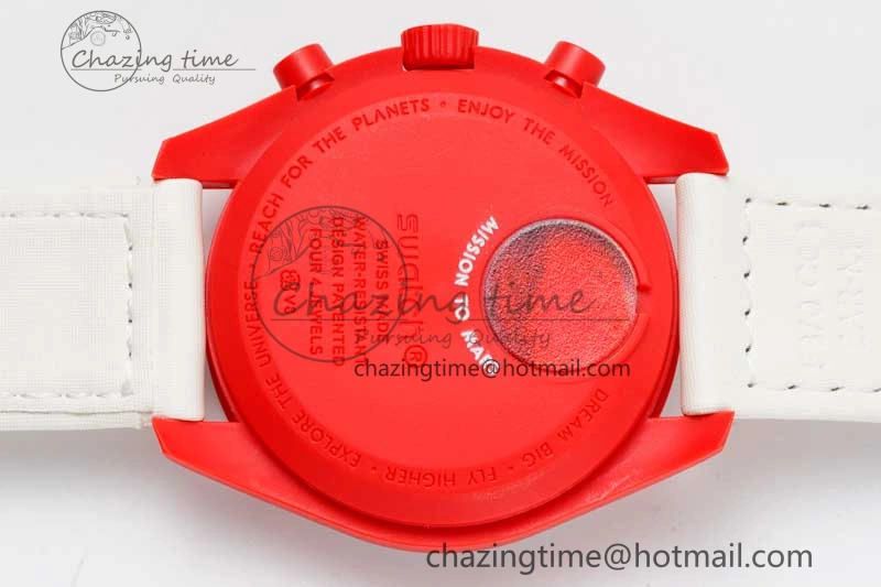 Speedmaster Misson To Mars 1:1 Best Edition White Dial On Nylon Strap Quartz Bold 7862