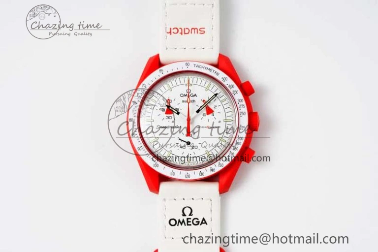 Speedmaster Misson To Mars 1:1 Best Edition White Dial On Nylon Strap Quartz Bold 7862