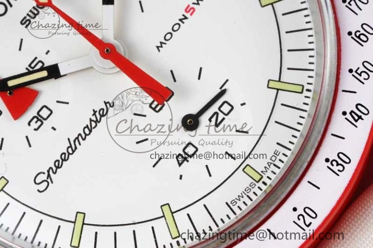 Speedmaster Misson To Mars 1:1 Best Edition White Dial On Nylon Strap Quartz Bold 7862