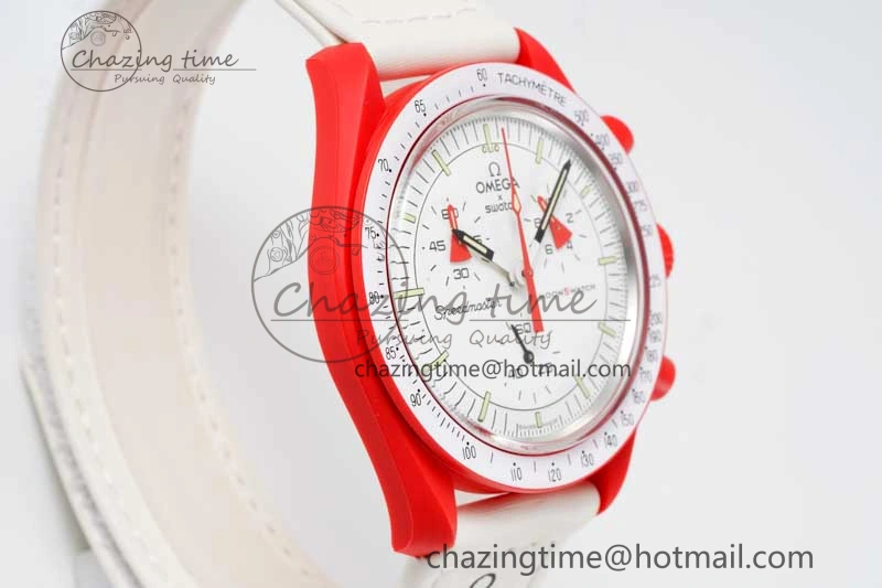 Speedmaster Misson To Mars 1:1 Best Edition White Dial On Nylon Strap Quartz Bold 7862