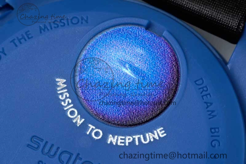 Affordable Speedmaster Misson To Neptune 1:1 Best Edition Blue Dial On Nylon Strap Quartz 7854