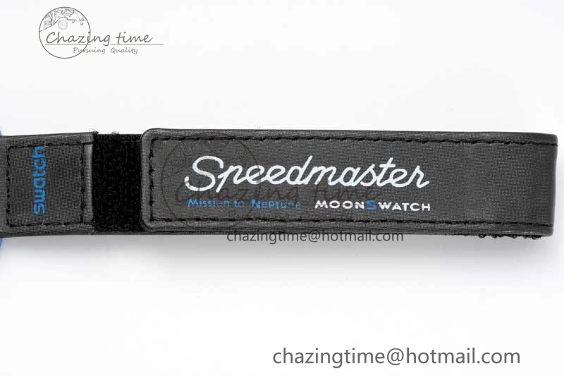 Affordable Speedmaster Misson To Neptune 1:1 Best Edition Blue Dial On Nylon Strap Quartz 7854