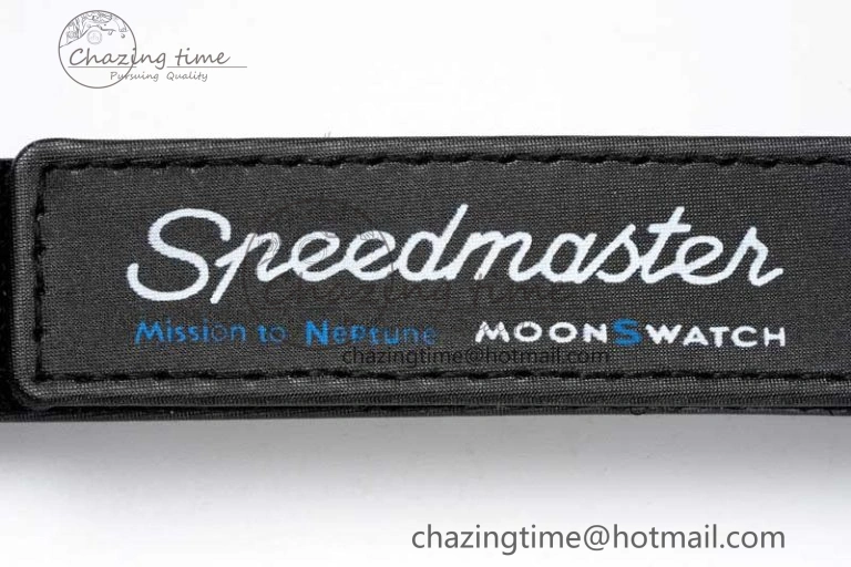 Affordable Speedmaster Misson To Neptune 1:1 Best Edition Blue Dial On Nylon Strap Quartz 7854