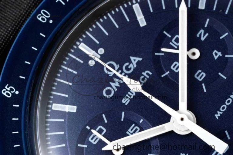 Affordable Speedmaster Misson To Neptune 1:1 Best Edition Blue Dial On Nylon Strap Quartz 7854