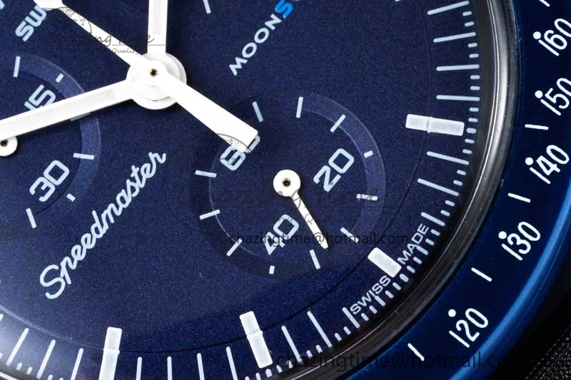 Affordable Speedmaster Misson To Neptune 1:1 Best Edition Blue Dial On Nylon Strap Quartz 7854