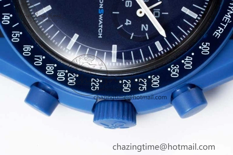 Affordable Speedmaster Misson To Neptune 1:1 Best Edition Blue Dial On Nylon Strap Quartz 7854