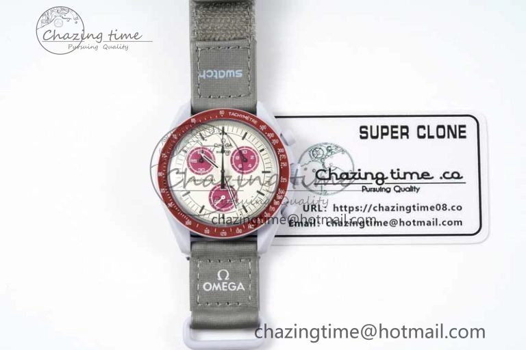 SmartChoice Speedmaster Misson To Pluto 1:1 Best Edition Gray Dial On Nylon Strap Quartz 7858