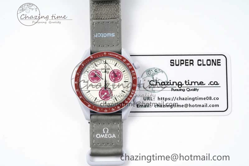 SmartChoice Speedmaster Misson To Pluto 1:1 Best Edition Gray Dial On Nylon Strap Quartz 7858