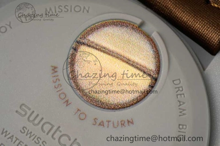Speedmaster Misson To Saturn 1:1 Best Edition Beige Dial On Nylon Strap Quartz UrbanStyle 7861