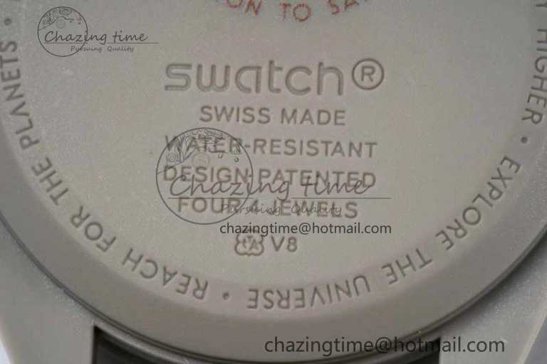 Speedmaster Misson To Saturn 1:1 Best Edition Beige Dial On Nylon Strap Quartz UrbanStyle 7861