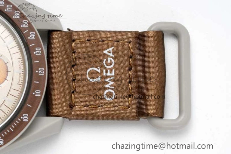 Speedmaster Misson To Saturn 1:1 Best Edition Beige Dial On Nylon Strap Quartz UrbanStyle 7861