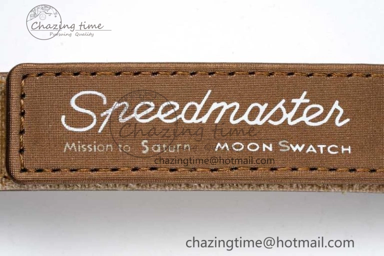 Speedmaster Misson To Saturn 1:1 Best Edition Beige Dial On Nylon Strap Quartz UrbanStyle 7861